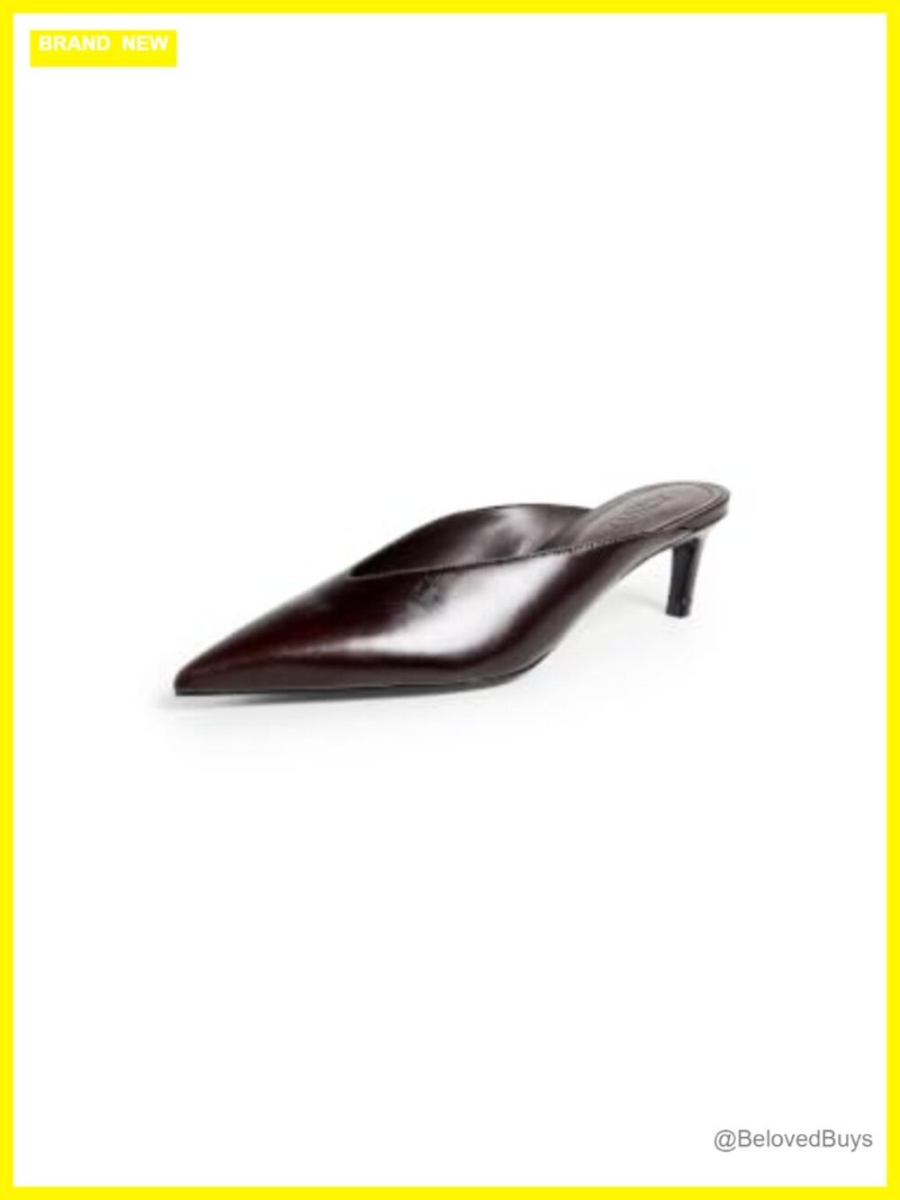 Kitten Heel Pointed Toe Mule Leather Sole Cushioned Pull-On Evening Mule - Picture 1 of 3
